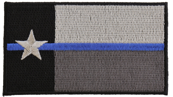 An image of a Texas 'The Thin Blue Line'patch.